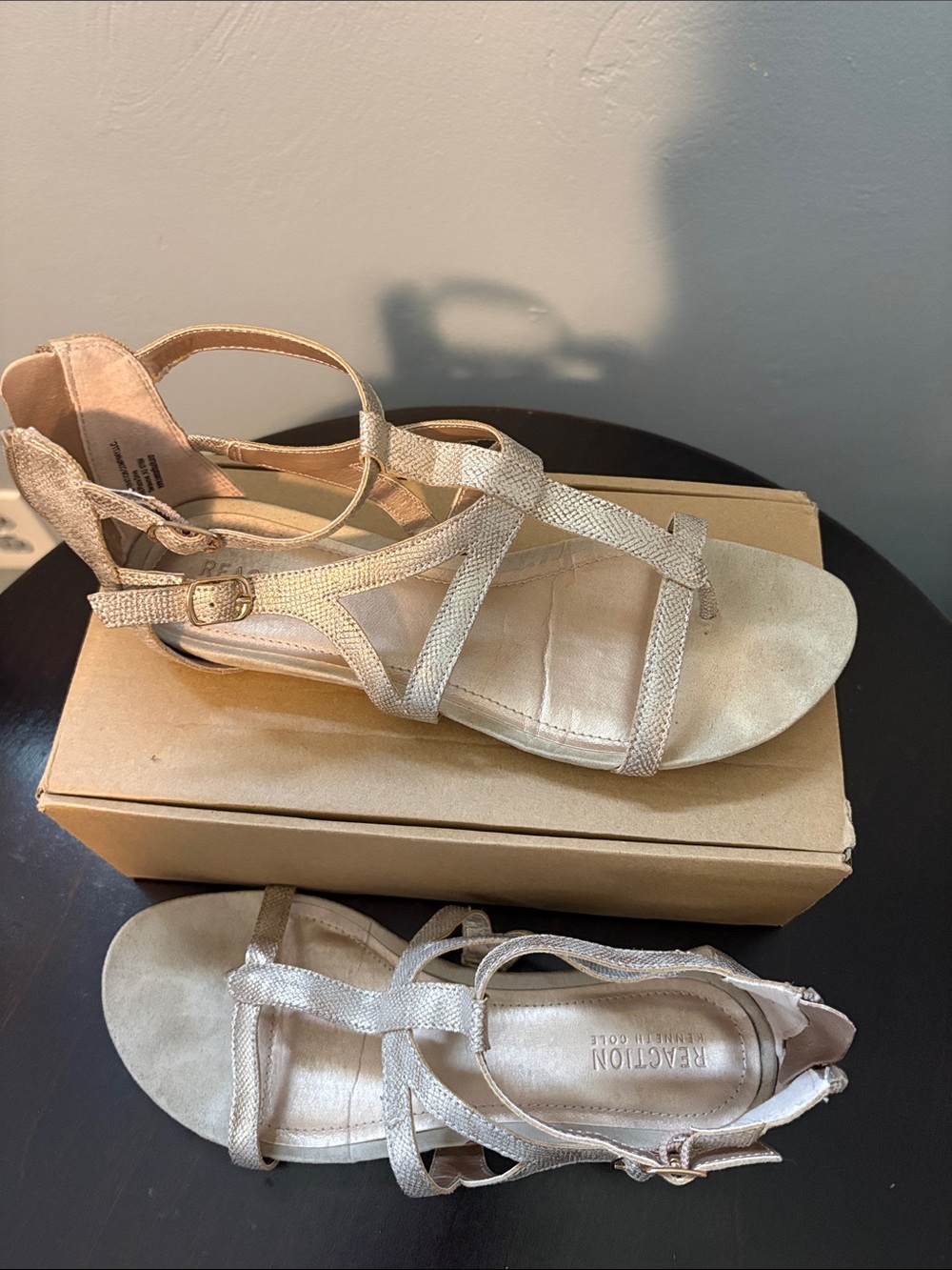 Kenneth Cole Reaction Women's Gladiator Sandals in Metallic Gold - Picture 5 of 10